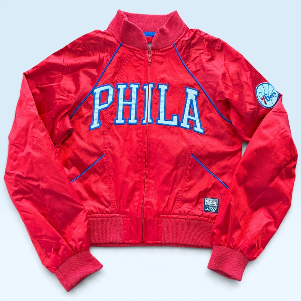 Philadelphia 76ers Jacket Womens Small Red NBA Basketball G-III Phila Hardwood